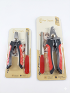 Pet Nail Clipper with Nail File, Stainless Steel Blades, Non-Slip Grip, for Dogs and Cats. (Large and Small)