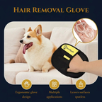 Pet Hair Removal Glove from PetGlyph. Double Sided Ergonomic Style. Static Powered for Easy Effective Use. Reusable and Eco-Friendly. Works on Furniture, Clothing, Floor Mats, Rugs and Car Seats.