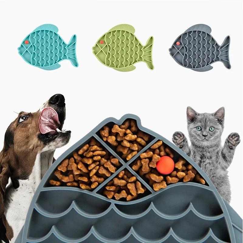 Silicone Fish Shaped Non Slip Slow Feeder Pad