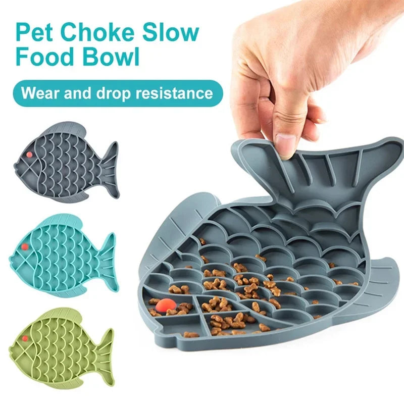Silicone Fish Shaped Non Slip Slow Feeder Pad