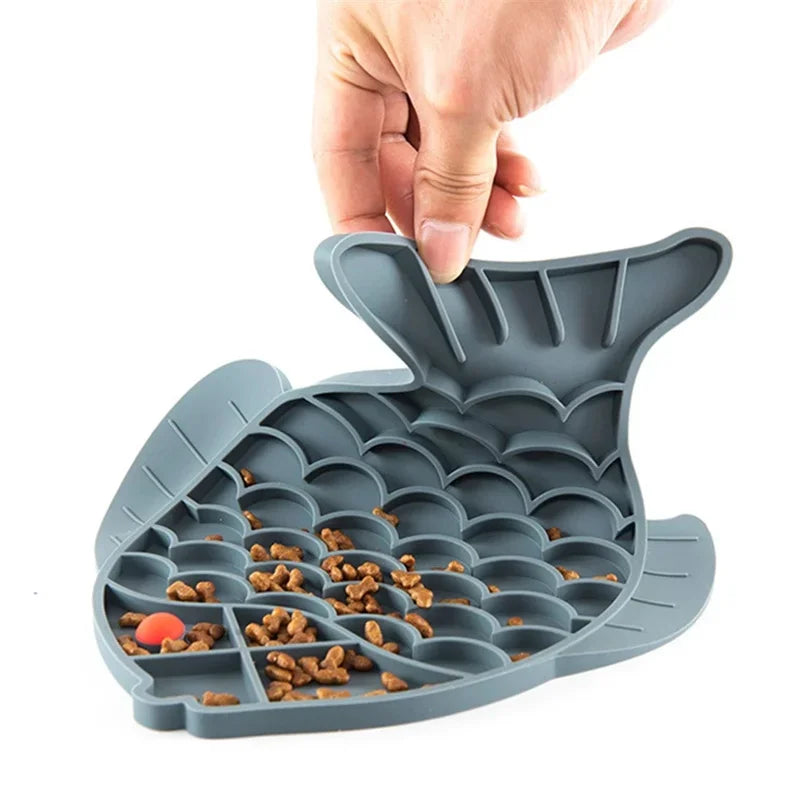 Silicone Fish Shaped Non Slip Slow Feeder Pad