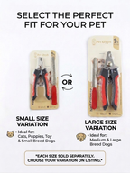 Pet Nail Clipper with Nail File, Stainless Steel Blades, Non-Slip Grip, for Dogs and Cats. (Large and Small)